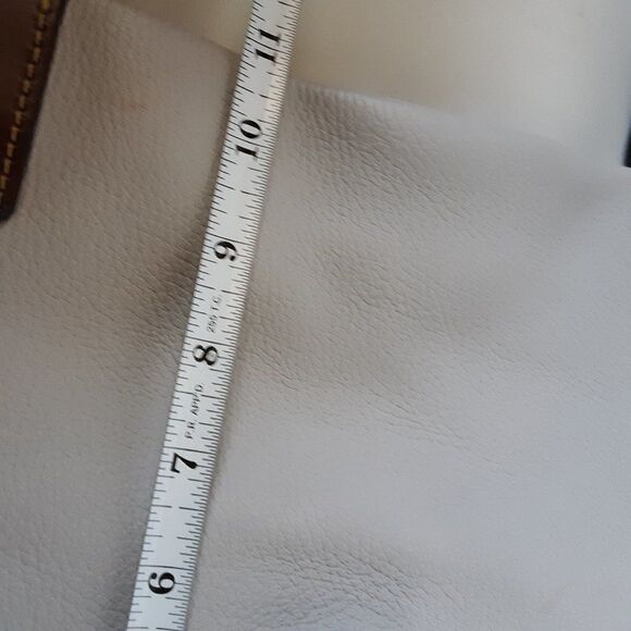 Dooney & Bourke Derby East/West Putty Leather Tote Bag Stone Gray Brown - Picture 10 of 14